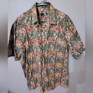 Men's Size XXL Multicolor Patterned Casual Shirt